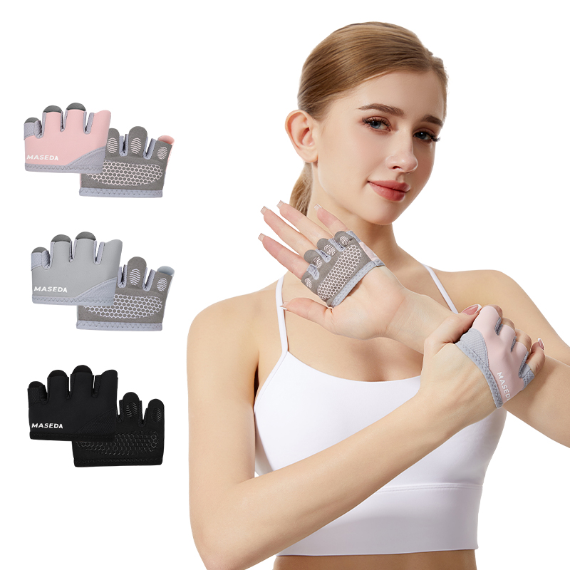 Yoga Fitness Pilates - Paar fitnesshandschoenen zonder vingers: anti-blaar sport