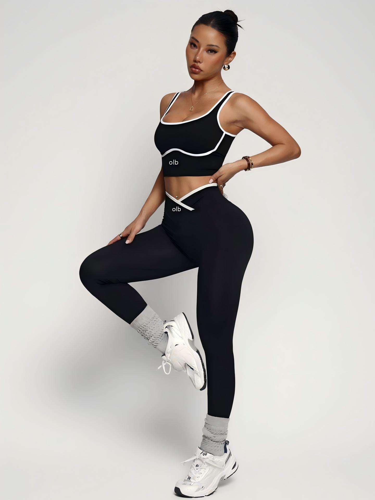 Yoga Fitness Set - 2-delig nieuw sportbeha-vest en broek fitnesspak,
