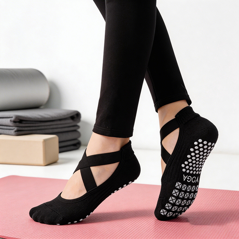 Yoga Fitness Pilates - Dames antislip yogasokken siliconen binnenkatoenen bandage