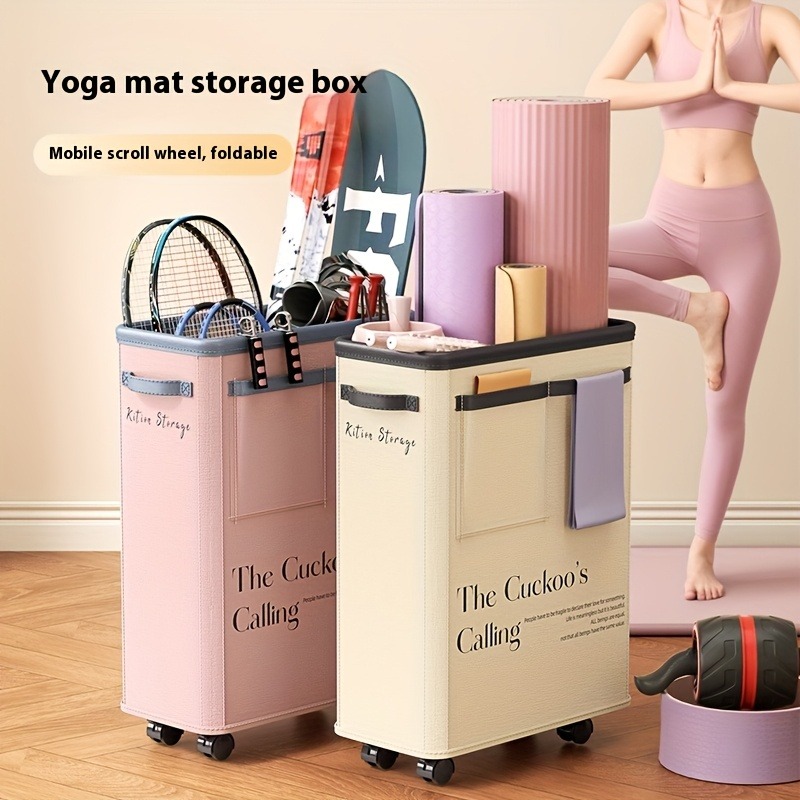 Yoga Fitness Wheel - Yogamat opbergmand met wielen, wasmand organizer