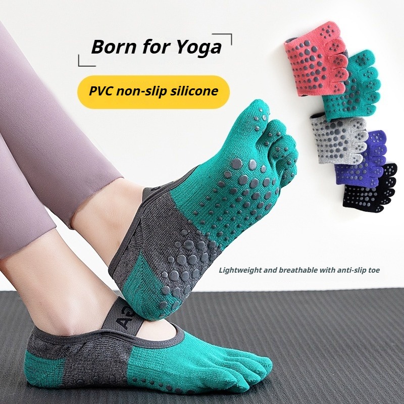 Yoga Fitness Pilates - Professionele Pilates antislip vijfvingerige enkelsokken voor