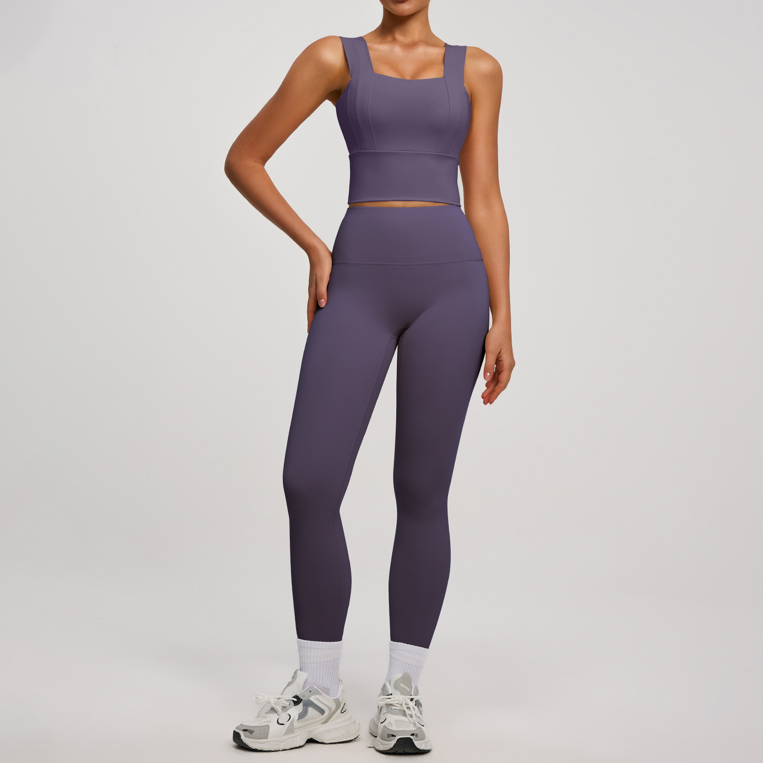 Yoga Fitness Zumba - Dames yoga-set in effen kleur met